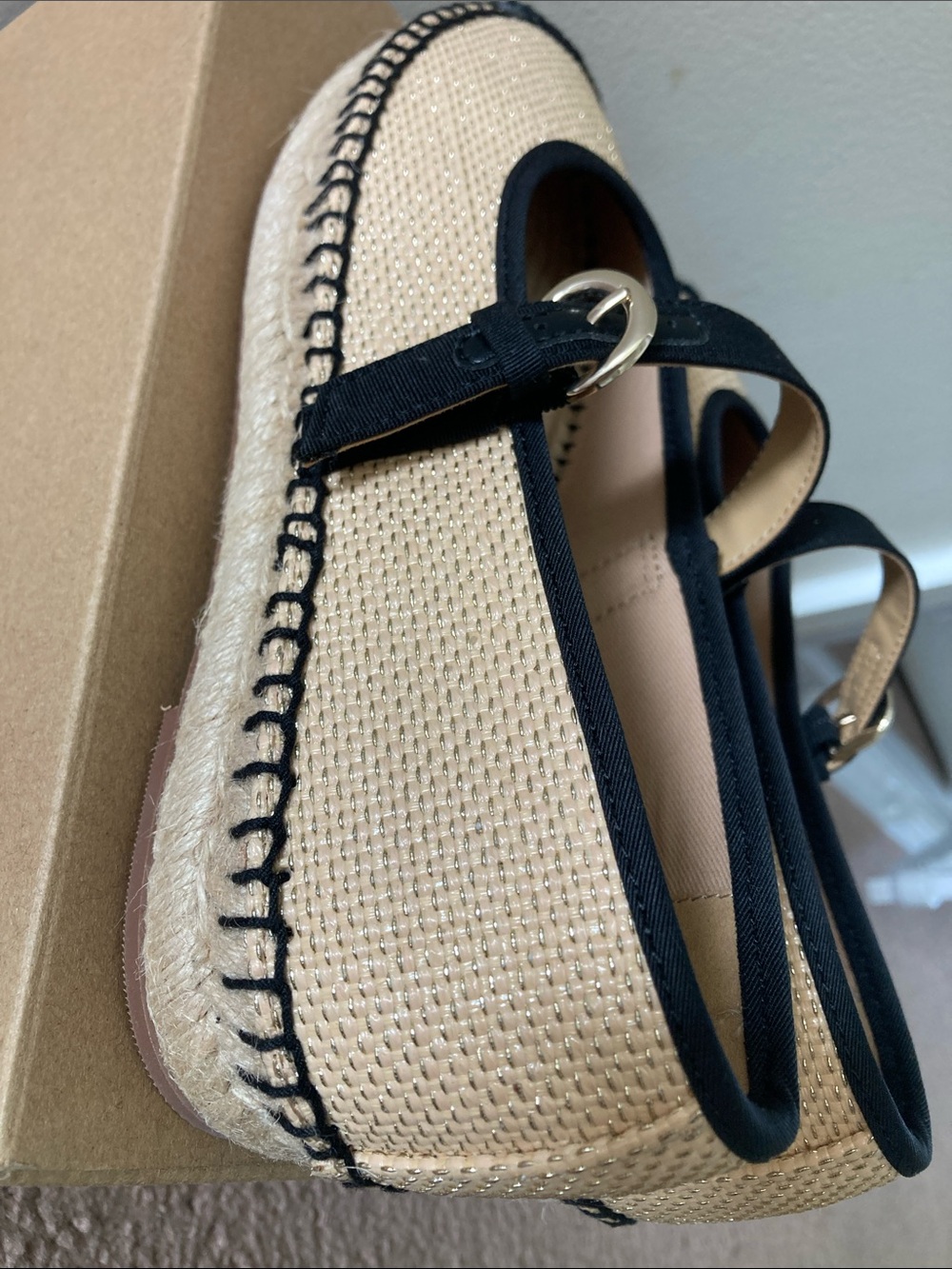 JCrew Factory woven metallic espadrille Mary Jane’s - Picture 7 of 8